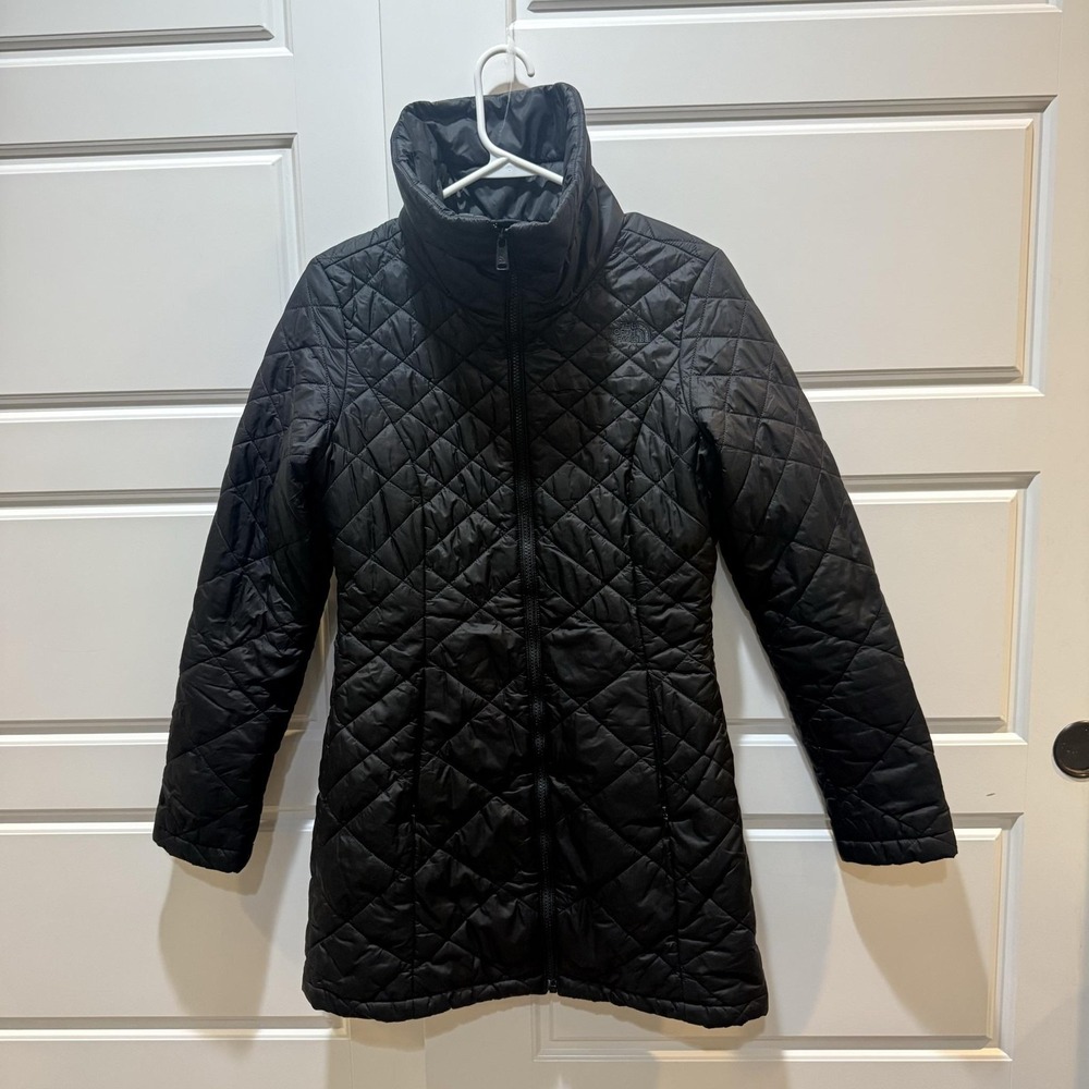 The North Face Coat Womens Small Black Quilted Primaloft Full Zip Warm Winter